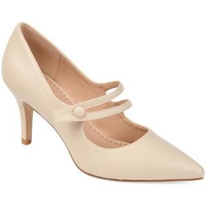 Journee Collection Womens Sidney Ivory Faux Leather Dress Pumps Shoes new
